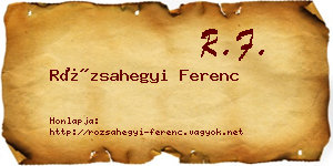 Rózsahegyi Ferenc névjegykártya